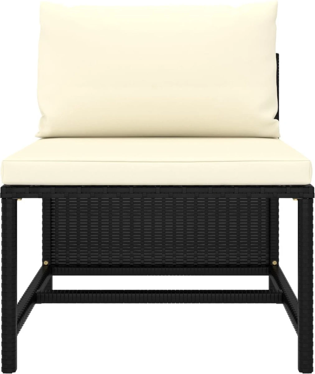 VidaXL 4-delige Loungeset Met Kussens Poly Rattan Zwart 11 VidaXL 4-delige Loungeset Met Kussens Poly Rattan Zwart - Afbeelding 11