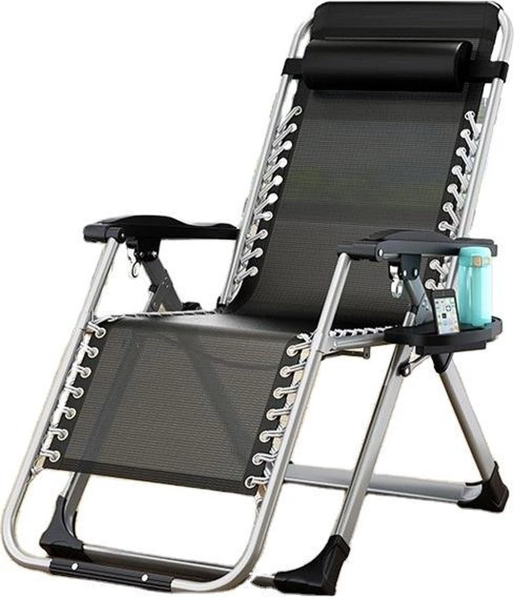 Brulo - Ligstoel Tuin - Ligstoelen - Strandstoel Opvouwbaar - Tuinstoel - Incl Tafel En Hoofdkussen 1 Brulo - Ligstoel Tuin - Ligstoelen - Strandstoel Opvouwbaar - Tuinstoel - Incl Tafel En Hoofdkussen