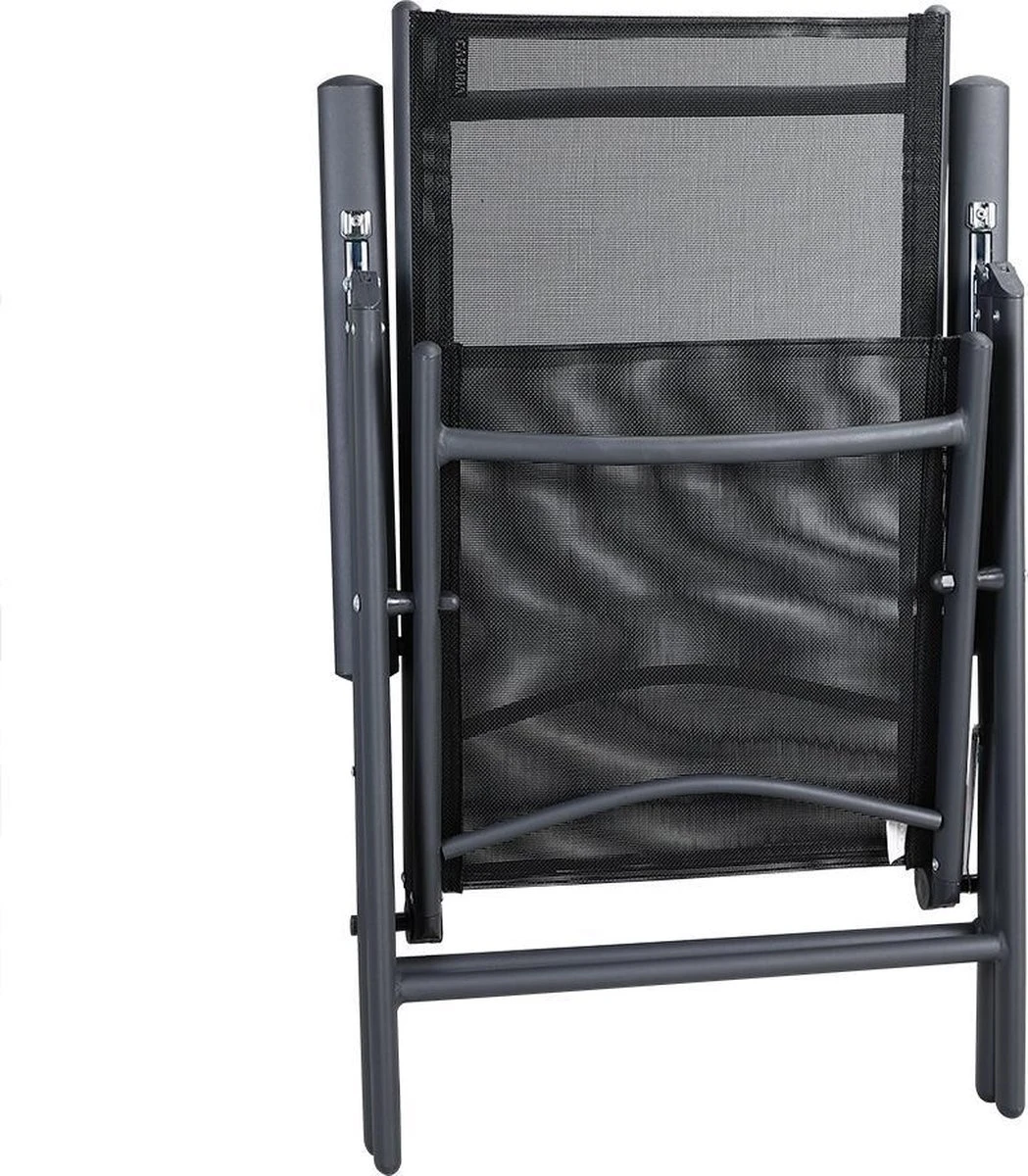 Tuinset 4 + 1 Klapstoelen Tuintafel – Aluminium 80x80cm - Grijs 17 Tuinset 4 + 1 Klapstoelen Tuintafel – Aluminium 80x80cm - Grijs - Afbeelding 17