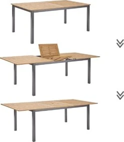 NATERIAL - Uitschuifbare Tuintafel ORIS - Uitschuifbare Tafel Voor 6 Tot 8 Personen - 180-240x100 Cm - Aluminium - Hout Eucalyptus -Fijne Tuinmeubelwinkel 1049x1200
