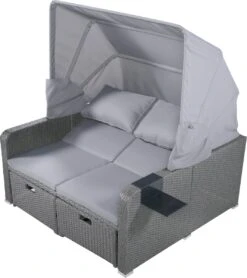 Polyrattan Patio Rieten Meubels Set Voor 2 Personen-Outdoor Rattan Sofa Set Met Intrekbare Luifel-lounge Bank-PE Rotan Loveseat Voor Achtertuin Veranda Tuin Zwembad Balkon-grijs 33 Polyrattan Patio Rieten Meubels Set Voor 2 Personen-Outdoor Rattan Sofa Set Met Intrekbare Luifel-lounge Bank-PE Rotan Loveseat Voor Achtertuin Veranda Tuin Zwembad Balkon-grijs -Fijne Tuinmeubelwinkel 1067x1200