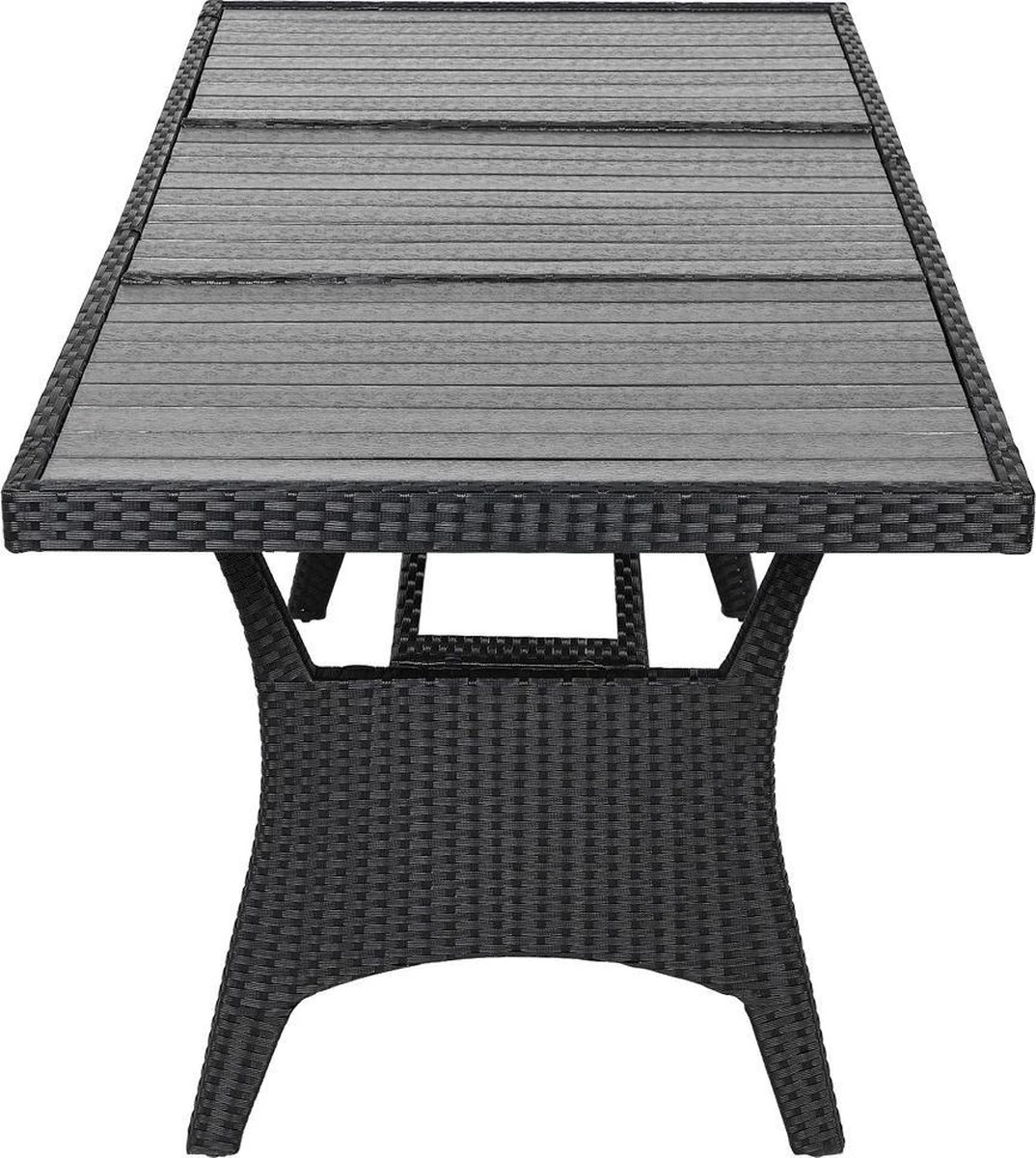 Casaria Polyrattan Tuintafel - WPC Tafelblad 190x90x74 Cm – Zwart 10 Casaria Polyrattan Tuintafel - WPC Tafelblad 190x90x74 Cm – Zwart - Afbeelding 10
