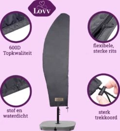 Parasolhoes Voor Zweefparasol–Waterdicht-met Rits En Stok-Superieure Kwaliteit-280cm X 81cm -Fijne Tuinmeubelwinkel 1102x1200