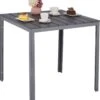 Relaxdays Tuintafel Vierkant - Grijze Buitentafel - Eettafel Tuin - Moderne Balkontafel