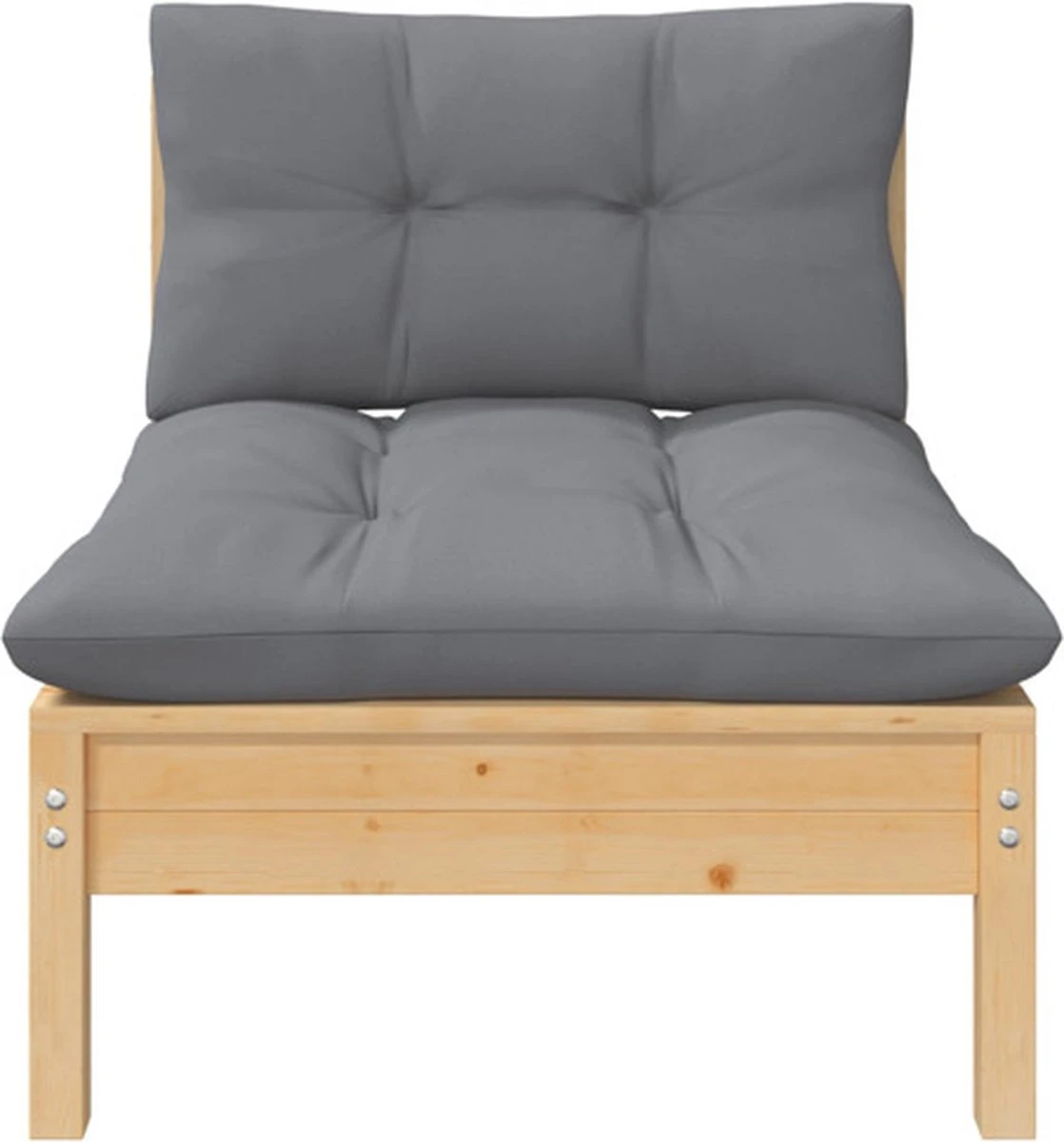 VidaXL 3-delige Loungeset Met Grijze Kussens Massief Grenenhout 11 VidaXL 3-delige Loungeset Met Grijze Kussens Massief Grenenhout - Afbeelding 11