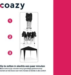 Coazy Waterdichte Partytent 3x3 Meter Opvouwbaar - Paviljoen - Easy Up - Pop-up Tent Met Haringen, Touw En Anti Slip Poten - Waterdicht - Partytenten Weerbestendig 13 Coazy Waterdichte Partytent 3x3 Meter Opvouwbaar - Paviljoen - Easy Up - Pop-up Tent Met Haringen, Touw En Anti Slip Poten - Waterdicht - Partytenten Weerbestendig -Fijne Tuinmeubelwinkel 1131x1200 4