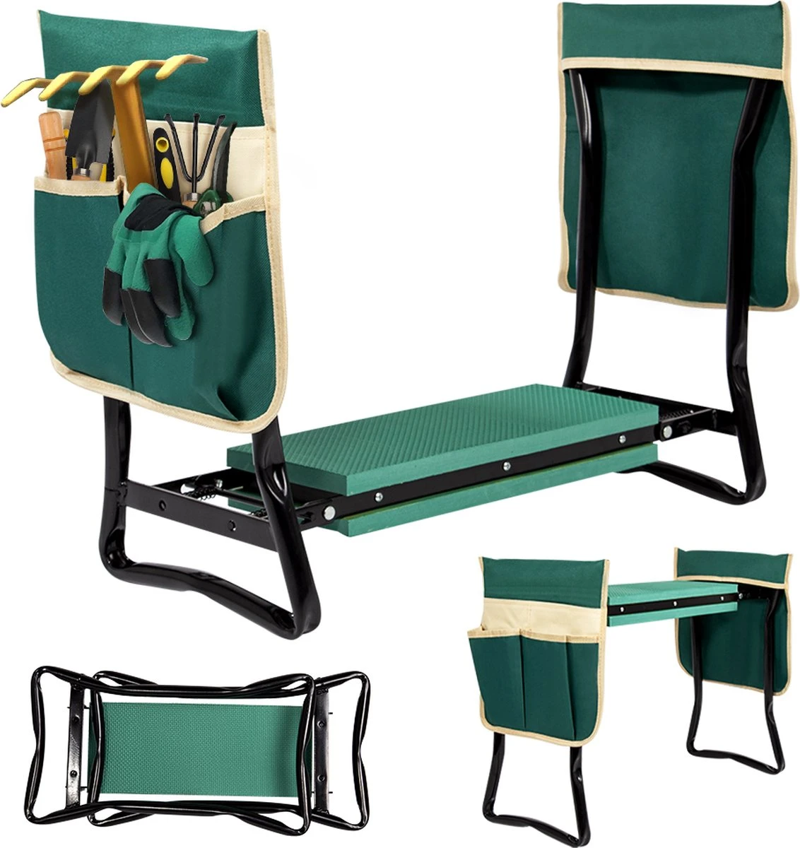 Uten - Kniebankje Tuin - Knie Steun - Tuinkruk Inklapbaar - Kniesteun Tuinieren - Kniekussen - Tot 150 Kg - Groen 1 Uten - Kniebankje Tuin - Knie Steun - Tuinkruk Inklapbaar - Kniesteun Tuinieren - Kniekussen - Tot 150 Kg - Groen