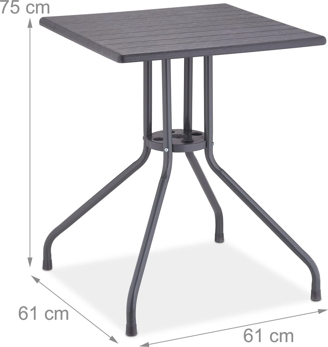 Relaxdays Tuintafel Vierkant - Buitentafel - Kleine Eettafel Tuin - Balkontafel Kunststof 4 Relaxdays Tuintafel Vierkant - Buitentafel - Kleine Eettafel Tuin - Balkontafel Kunststof - Afbeelding 4