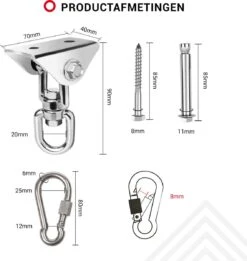 Ophangsysteem - Plafondhaak RVS - Ophanghaak TRX - Hangstoel Buiten - Hangstoel Binnen – Schommelstoel - Schommel - Bokszakken - RVS - 300kg 10 Ophangsysteem - Plafondhaak RVS - Ophanghaak TRX - Hangstoel Buiten - Hangstoel Binnen – Schommelstoel - Schommel - Bokszakken - RVS - 300kg -Fijne Tuinmeubelwinkel 1137x1200