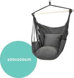 Hangmat Stoel - Hangstoel Voor Binnen Of Buiten - Incl. 2 Kussens - Zwart/Grijs Antraciet 8 Hangmat Stoel - Hangstoel Voor Binnen Of Buiten - Incl. 2 Kussens - Zwart/Grijs Antraciet -Fijne Tuinmeubelwinkel 1141x1200