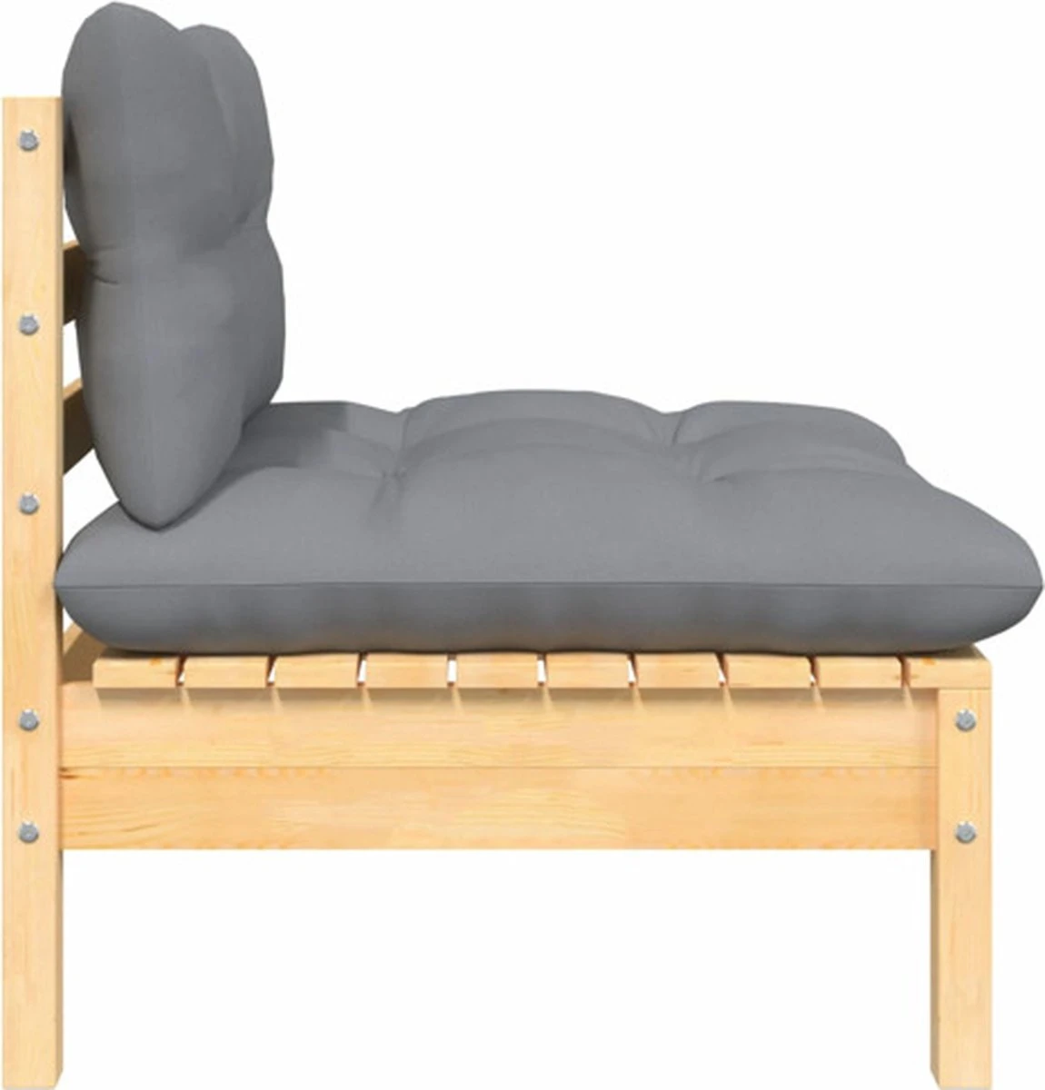 VidaXL 3-delige Loungeset Met Grijze Kussens Massief Grenenhout 13 VidaXL 3-delige Loungeset Met Grijze Kussens Massief Grenenhout - Afbeelding 13