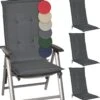 Beautissu Loft HL – Set Van 4 Tuinkussens Hoge Rug 120x50x6 Cm Kussen Grafiet Grijs Tuinstoelkussens Zitkussen Tuinstoel