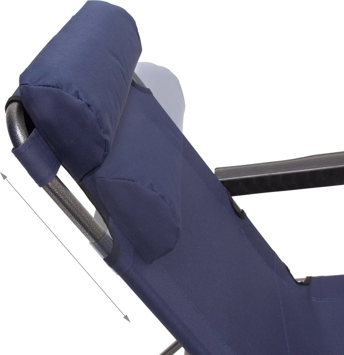 Relaxdays Ligstoel Inklapbaar - Ligbed Met Hoofdsteun - Strandstoel Verstelbaar - Camping - Donkerblauwe 5 Relaxdays Ligstoel Inklapbaar - Ligbed Met Hoofdsteun - Strandstoel Verstelbaar - Camping - Donkerblauwe - Afbeelding 5