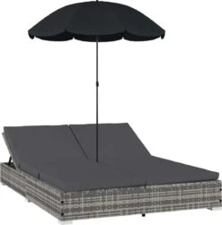 Prolenta Premium - Loungebed Met Parasol Poly Rattan Grijs -Fijne Tuinmeubelwinkel 1180x1200 6