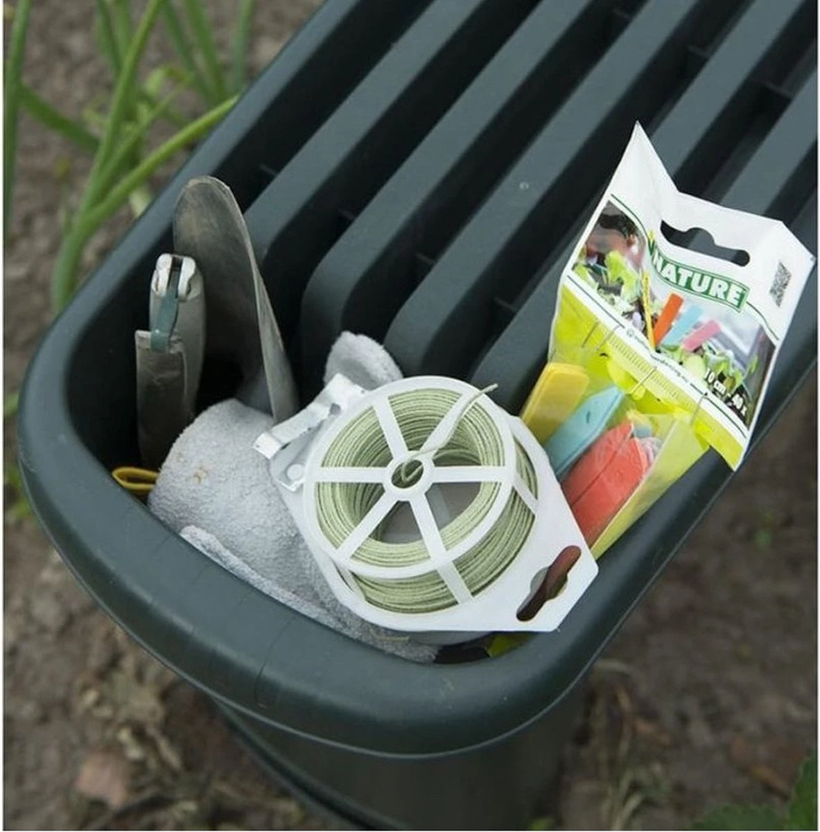 Nature - Tuinkruk 2-in-1 - Tuinzit/-knielkruk - Tuin Werkbank - Grijs - H34 X 66 X 25cm 2 Nature - Tuinkruk 2-in-1 - Tuinzit/-knielkruk - Tuin Werkbank - Grijs - H34 X 66 X 25cm - Afbeelding 2