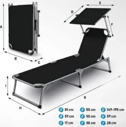 Sens Design Zonnebed - Ligbed Inklapbaar Met Zonneklep - Zwart -Fijne Tuinmeubelwinkel 1191x1200 4