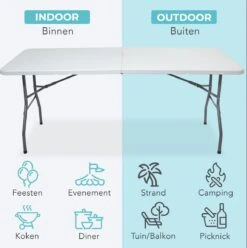LifeGoods Klaptafel - Inklapbaar - 70x180cm - Verstelbare Vouwtafel - Weerbestendig - Wit -Fijne Tuinmeubelwinkel 1193x1200 3