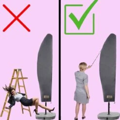 Parasolhoes Voor Zweefparasol–Waterdicht-met Rits En Stok-Superieure Kwaliteit-280cm X 81cm -Fijne Tuinmeubelwinkel 1199x1200