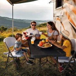 Lenx Klaptafel - Inklapbare Tafel - Opvouwbare Tuintafel - Vouwtafel - Inclusief Handvat En 2 Tafelkleden - 180x75x74cm - 6 Tot 8 Personen -Fijne Tuinmeubelwinkel 1199x1200 3