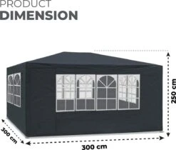 MaxxGarden Partytent - Feesttent Paviljoen - 3x3m - Antraciet 11 MaxxGarden Partytent - Feesttent Paviljoen - 3x3m - Antraciet -Fijne Tuinmeubelwinkel 1200x1021