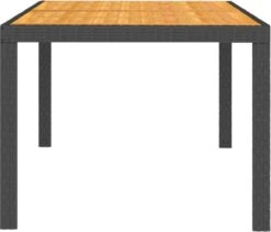 VidaXL Tuintafel 150x90x75 Cm Poly Rattan En Acaciahout Zwart