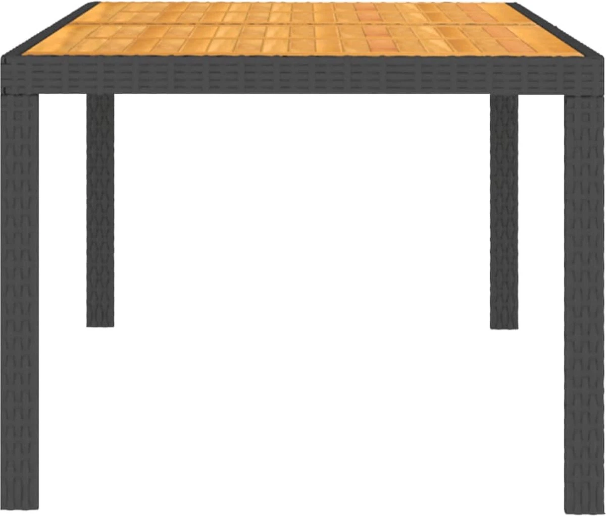 VidaXL Tuintafel 150x90x75 Cm Poly Rattan En Acaciahout Zwart 1 VidaXL Tuintafel 150x90x75 Cm Poly Rattan En Acaciahout Zwart