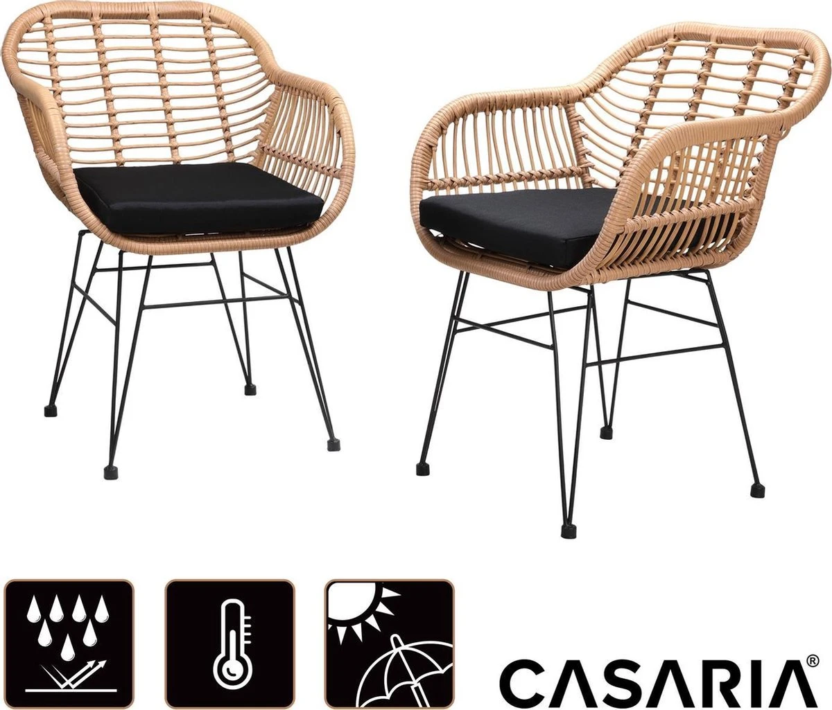 Casaria Polyrotan Kuipstoel Bali - Met Kussens – 2 Stuks 9 Casaria Polyrotan Kuipstoel Bali - Met Kussens – 2 Stuks - Afbeelding 9