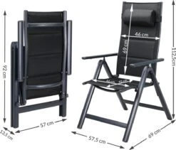 Casaria Tuinstoel Aluminium - 2 Stuks Inklapbaar - Antraciet 31 Casaria Tuinstoel Aluminium - 2 Stuks Inklapbaar - Antraciet -Fijne Tuinmeubelwinkel 1200x1026 1