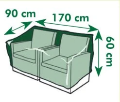 Nature - Tuinmeubelhoes - Beschermhoes Voor Loungebank - 2-zits - H60 X 170 X 90cm -Fijne Tuinmeubelwinkel 1200x1027