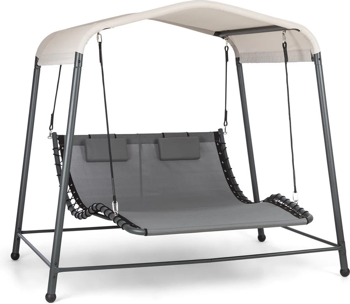 Blumfeldt Palermo Schommelbank - Hollywoodschommel 130 X 207 Cm - Ligbed Met Dak - Schommelstoel Voor 2 Personen - Tuinbank Inclusief Nekkussens - Stalen Frame En Polyester Dak - Grijs 1 Blumfeldt Palermo Schommelbank - Hollywoodschommel 130 X 207 Cm - Ligbed Met Dak - Schommelstoel Voor 2 Personen - Tuinbank Inclusief Nekkussens - Stalen Frame En Polyester Dak - Grijs