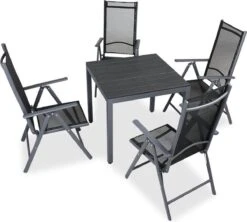 Tuinset 4 + 1 Klapstoelen Tuintafel – Aluminium 80x80cm - Grijs 32 Tuinset 4 + 1 Klapstoelen Tuintafel – Aluminium 80x80cm - Grijs -Fijne Tuinmeubelwinkel 1200x1080 1