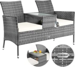 Casaria Polyrattan Tuinbank - Incl. Tafel & Kussens 7 Cm - Grijs 17 Casaria Polyrattan Tuinbank - Incl. Tafel & Kussens 7 Cm - Grijs -Fijne Tuinmeubelwinkel 1200x1084