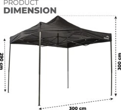 MaxxGarden Easy-up Partytent - 3x3m - Standaard - Waterdicht - Opvouwbaar - Inclusief Draagtas - Zwart 11 MaxxGarden Easy-up Partytent - 3x3m - Standaard - Waterdicht - Opvouwbaar - Inclusief Draagtas - Zwart -Fijne Tuinmeubelwinkel 1200x1086 2
