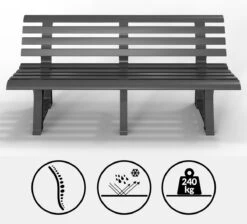 Casaria Tuinbank Orchidea – Kunststof/240kg Belastbaar – Antraciet -Fijne Tuinmeubelwinkel 1200x1089