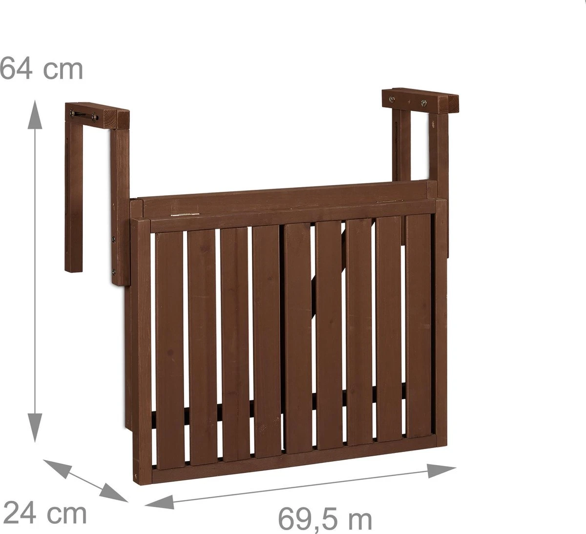 Relaxdays Balkontafel Inklapbaar - Klaptafel Balkon - Tafel Reling - Hangtafel Hout 2 Relaxdays Balkontafel Inklapbaar - Klaptafel Balkon - Tafel Reling - Hangtafel Hout - Afbeelding 2