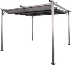 Bestgarden Pergola Met Schaduwdoek Grijs - - 290x290x230 Cm