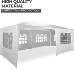MaxxGarden Partytent - Paviljoen - 300 X 600 X 250 Cm - Met Zijwanden - Waterdicht Pro - 32mm Buizen – Wit -Fijne Tuinmeubelwinkel 1200x1119 4