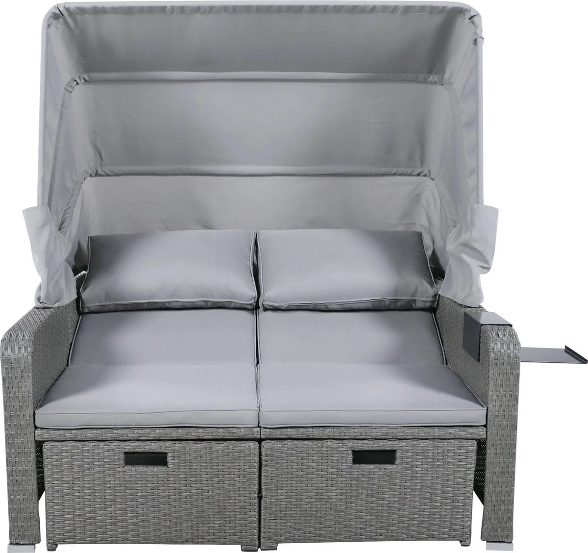 Polyrattan Patio Rieten Meubels Set Voor 2 Personen-Outdoor Rattan Sofa Set Met Intrekbare Luifel-lounge Bank-PE Rotan Loveseat Voor Achtertuin Veranda Tuin Zwembad Balkon-grijs 7 Polyrattan Patio Rieten Meubels Set Voor 2 Personen-Outdoor Rattan Sofa Set Met Intrekbare Luifel-lounge Bank-PE Rotan Loveseat Voor Achtertuin Veranda Tuin Zwembad Balkon-grijs - Afbeelding 7