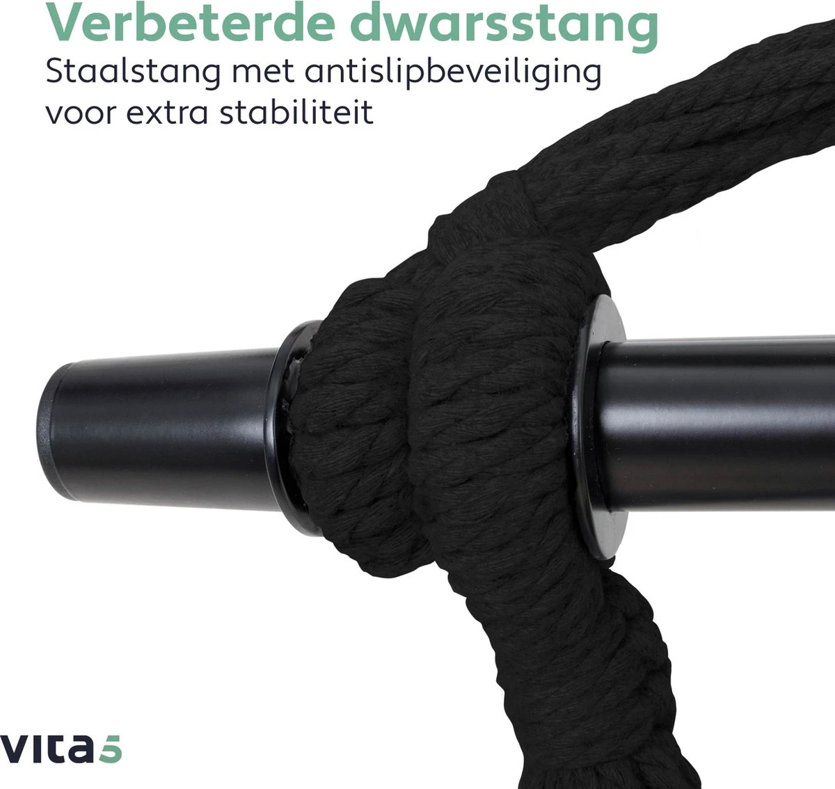 Vita5 XXL Hangstoel | Binnen&Buiten Hangnest | Incl. 2 Kussens En Boekenvak | Volwassenen&Kinderen | Hangmatstoel Tot 225kg | Beige 6 Vita5 XXL Hangstoel | Binnen&Buiten Hangnest | Incl. 2 Kussens En Boekenvak | Volwassenen&Kinderen | Hangmatstoel Tot 225kg | Beige - Afbeelding 6