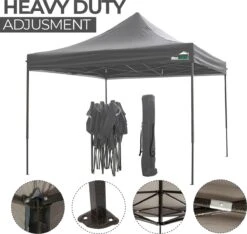 MaxxGarden Easy-up Partytent - 3x3m - Standaard - Waterdicht - Opvouwbaar - Inclusief Draagtas - Antraciet 10 MaxxGarden Easy-up Partytent - 3x3m - Standaard - Waterdicht - Opvouwbaar - Inclusief Draagtas - Antraciet -Fijne Tuinmeubelwinkel 1200x1137 5