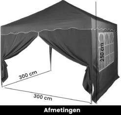 Easy Up Partytent - Partytent - Paviljoen - Partytent Opvouwbaar - Partytent 3x3 - Partytent Met Zijwanden - Inclusief Trolley - Waterdicht - UV 50+ Bescherming - Met Ramen - 16 Kg - Staal - Antraciet - 300 X 300 Cm 11 Easy Up Partytent - Partytent - Paviljoen - Partytent Opvouwbaar - Partytent 3x3 - Partytent Met Zijwanden - Inclusief Trolley - Waterdicht - UV 50+ Bescherming - Met Ramen - 16 Kg - Staal - Antraciet - 300 X 300 Cm -Fijne Tuinmeubelwinkel 1200x1142 3