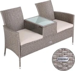 Casaria Tuinbank Polyrattan - 2-Zits Incl.Tafel - Weerbestendig Beige 14 Casaria Tuinbank Polyrattan - 2-Zits Incl.Tafel - Weerbestendig Beige -Fijne Tuinmeubelwinkel 1200x1142 5
