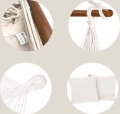 Springos Hangstoel | Binnen & Buiten | Met 2 Kussens | Boekenvak | Ook Voor Kinderen | Belastbaar Tot 150 Kg | Wit -Fijne Tuinmeubelwinkel 1200x1143 2