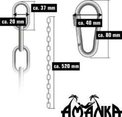 2x 50cm Hangende Stoelketting Tot 230kg - 4 Karabiners - Schommel Hangmat Bokszak Ophanging 10 2x 50cm Hangende Stoelketting Tot 230kg - 4 Karabiners - Schommel Hangmat Bokszak Ophanging -Fijne Tuinmeubelwinkel 1200x1145 1