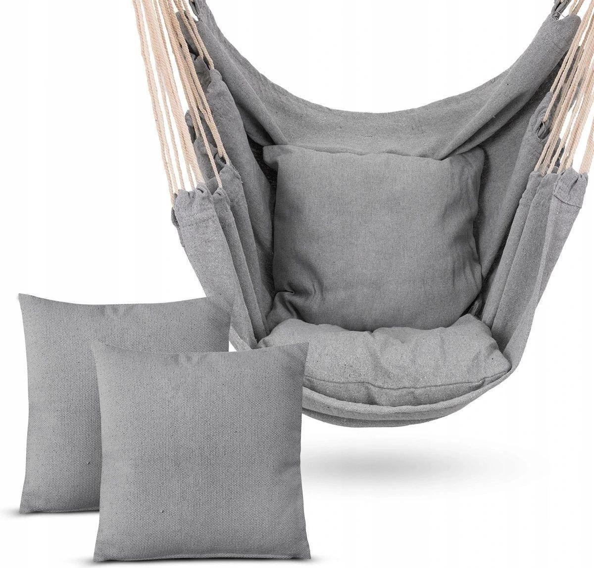 RENALUX Hangstoel Buiten En Binnen - Hangstoel Voor Binnen - Hangstoel Zonder Standaard - Hangstoel Cocoon - Gratis 2 Zachte Kussens - 150 KG - Grijs 7 RENALUX Hangstoel Buiten En Binnen - Hangstoel Voor Binnen - Hangstoel Zonder Standaard - Hangstoel Cocoon - Gratis 2 Zachte Kussens - 150 KG - Grijs - Afbeelding 7