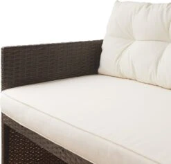 Teamson Home 3-Delig Hoek Loungeset - Tuinmeubelen - Tuinbank - Omvat Tafel En Kussens - Rotan - Bruin/Wit -Fijne Tuinmeubelwinkel 1200x1150 3