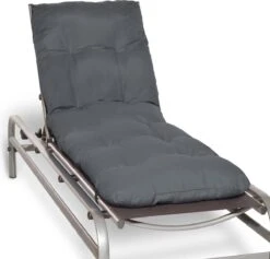 Beautissu Flair RL – Ligbedkussen Tuinkussen Ligstoel – Zonnebed Kussen Voor Tuin Meubelen 190x60x8 Cm Antraciet