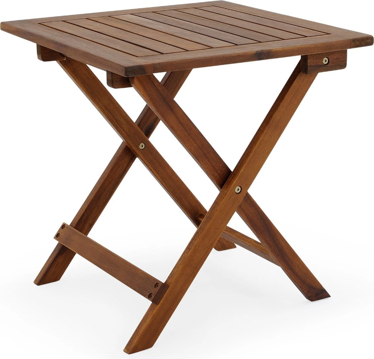 Merkloos EezyLife Houten Bijzettafel - 46x46x46cm - Acacia Hout - Tuintafel 1 Merkloos EezyLife Houten Bijzettafel - 46x46x46cm - Acacia Hout - Tuintafel