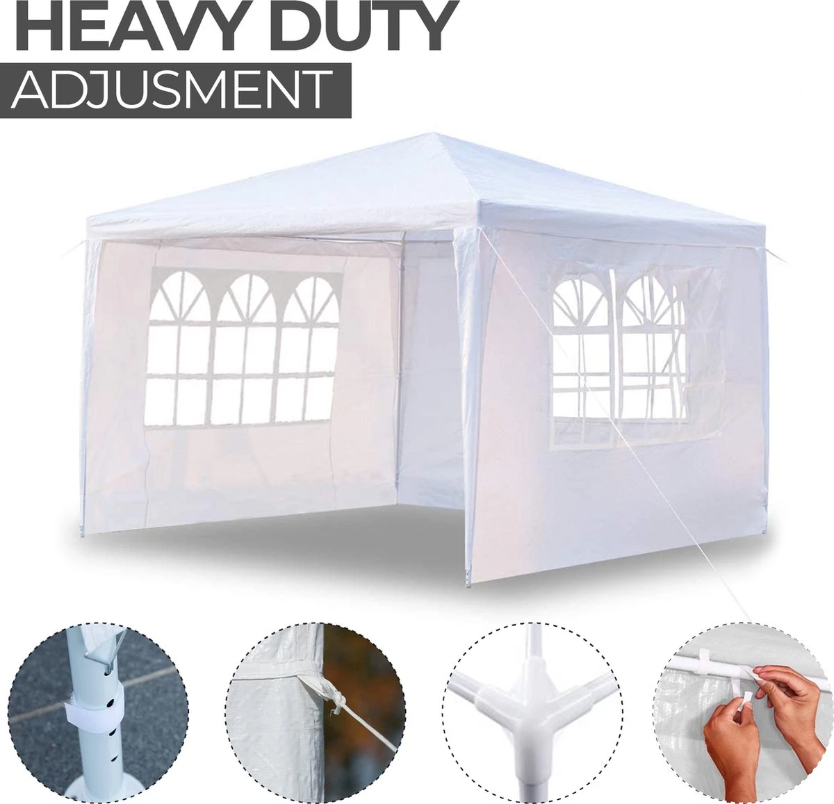 MaxxGarden Partytent - Paviljoen - 3x4m - Incl. Zijwanden - Waterdicht - Wit 3 MaxxGarden Partytent - Paviljoen - 3x4m - Incl. Zijwanden - Waterdicht - Wit - Afbeelding 3