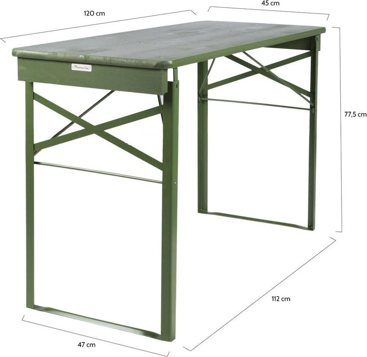 MaximaVida Inklapbare Biertafel Berlijn 120 X 50 Cm Olijfgroen - FSC Hout 6 MaximaVida Inklapbare Biertafel Berlijn 120 X 50 Cm Olijfgroen - FSC Hout - Afbeelding 6